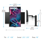 Benq | Монитор USB-C | PD3205UA | 31,5 дюйма | IPS | UHD | 16:9 | 60 Гц | 5 мс | 3840 x 2160 | 350 кд/м² | Количество портов HDMI: 1 | Черный | Гарантия 36 месяцев | Гарантия 36 месяцев — изображение 4