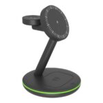 Raidsonic 3 in 1 wireless charging stand, magnetic, for mobile phone, earpods and smartwatch, Plastic | Icy Box IB-SH102-CH