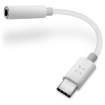 FIXED Link adapteris USB-C/3,5 mm ligzda, balts | Fiksēts