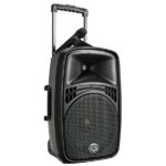 Wharfedale mobilā aktīvā skaņas sistēma ar mikrofoniem | EZ-15A | 140 W | Bluetooth | Melna | 4 Ω | Pārnēsājama | Bezvadu savienojums