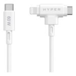 Hyper HyperJuice silikona USB-C uz USB-C un Lightning hibrīda 60 W kabelis