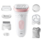 Braun | Эпилятор | Silk-épil Series 7 7-060 | Время работы (макс.): 40 мин | Количество уровней мощности: 1 | Влажный и сухой режимы | Белый/Розовый
