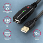 AXAGON USB atkārtotāja kabelis | ADR-210 | USB A tipa uz USB A tipa - Image 2