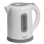 Adler | Tējkannas | AD 1234 | Standarta tējkanna | 2200 W | 1,7 L | Plastmasa | 360° rotējoša pamatne | Balta
