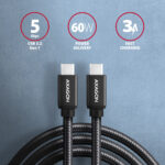 AXAGON Data and charging cable | BUCM3-CM20AB | USB Type-C to USB Type-C - Image 2