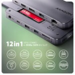 AXAGON USB-C 10Gbps GEN2COMBO 12in1 centrmezgls | HMC-12GM2 - Image 2