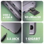 AXAGON USB-C 10Gbps GEN2COMBO 12in1 centrmezgls | HMC-12GM2 - Image 3