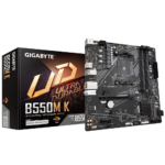Gigabyte | B550M K 1.0 M/B | Procesora saime AMD | Procesora ligzda AM4 | DDR4 DIMM | Atmiņas sloti 4 | Atbalstītās cieto disku saskarnes SATA, M.2 | SATA savienotāju skaits 4 | Čipsets AMD B550 | Micro ATX