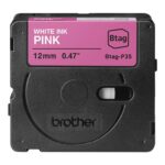 Brother BTAG-P35 | Balts uz rozā fona | Btag