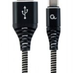 Cablexpert | Augstākās kvalitātes kokvilnas pinuma USB C tipa uzlādes un datu kabelis, 1 m | CC-USB2B-AMCM-1M-BW
