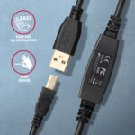 AXAGON USB repeater cable, 10 m | ADR-210B | USB Type A - USB Type B - Image 3