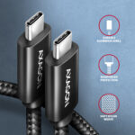 AXAGON datu un uzlādes USB 480 Mbps kabelis, 2 m | BUCM2-CM20AB | USB-C uz USB-C - Image 3