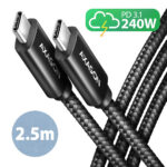 AXAGON datu un uzlādes USB 480 Mbps kabelis, 2,5 m | BUCM2-CM25AB | USB-C uz USB-C