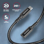 AXAGON USB pagarinājuma kabelis 20 Gbps, 0,5 m | BUCM32-CF05AB | USB-C uz USB-C - Image 2