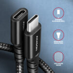 AXAGON USB pagarinājuma kabelis 20 Gbps, 0,5 m | BUCM32-CF05AB | USB-C uz USB-C - Image 3