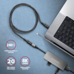 AXAGON USB pagarinājuma kabelis 20 Gbps, 0,5 m | BUCM32-CF05AB | USB-C uz USB-C - Image 4