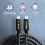 AXAGON Data and charging USB 2.0 cable, 1.5 m | BUCM32-CM15AB | USB-C to USB-C - Image 2