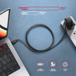 AXAGON Data and charging USB4 Gen 3x2 cable, 1 m | BUCM3-CM15AB | USB Type C - USB Type C - Image 4