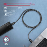 AXAGON Data and charging USB4 Gen 3x2 cable, 1 m | BUCM3-CM15AB | USB Type C - USB Type C - Image 7