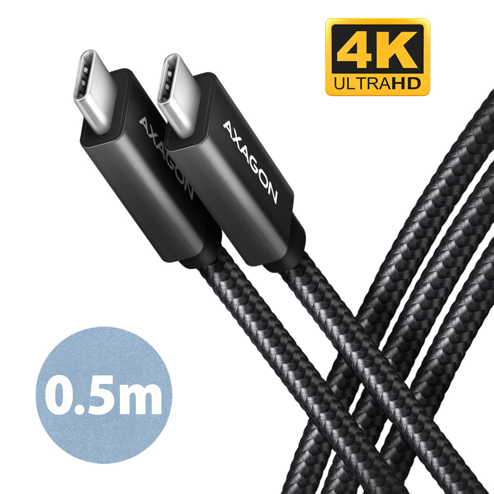 original-98930.jpg AXAGON SPEED + USB-C, USB 20Gbps Cable, 0.5 m | BUCM32-CM05AB | USB Type-C to USB Type-C - Image 1