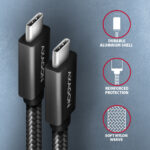 AXAGON SPEED + USB-C, USB 20Gbps Cable, 0.5 m | BUCM32-CM05AB | USB Type-C to USB Type-C - Image 3