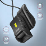 AXAGON Compact desktop USB contact Smart/ID & SD/microSD/SIM card reader with long, USB-A cable | CRE-SM3SD - Image 2