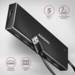 AXAGON SuperSpeed USB-A FLAT Hub | HUE-F7A - Image 2