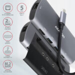 AXAGON SuperSpeed USB-C Combo 6in1 centrmezgls | HMC-6M2 - Image 2