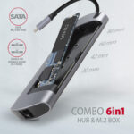 AXAGON SuperSpeed USB-C Combo 6in1 centrmezgls | HMC-6M2 - Image 3