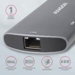 AXAGON SuperSpeed USB-C Combo 6in1 centrmezgls | HMC-6M2 - Image 4