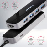 AXAGON SuperSpeed USB-C Combo 6in1 centrmezgls | HMC-6H4A - Image 2