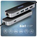 AXAGON USB-C 5Gbps GLASS 6in1 centrmezgls | HMC-6GLN - Image 2