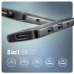 AXAGON USB-C 5Gbps 5in1 8K centrmezgls | HMC-5H8K - Image 2