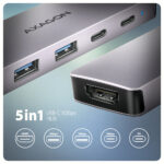 AXAGON USB-C 5Gbps 5in1 centrmezgls | HMC-5H60 - Image 2