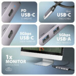 AXAGON USB-C 5Gbps 5in1 centrmezgls | HMC-5H60 - Image 3