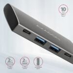 AXAGON SuperSpeed USB-C 10 Gbps SPEEDSTER 4 centrmezgls | HMC-4G2 - Image 2