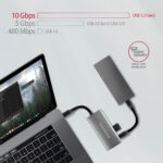 AXAGON SuperSpeed USB-C 10 Gbps SPEEDSTER 4 centrmezgls | HMC-4G2 - Image 3