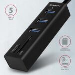 AXAGON SuperSpeed USB-A Hub and Card Reader | HMA-CR3A - Image 2