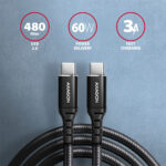 AXAGON Data and charging cable, 1m | BUCM-CM10AB | USB Type C to USB Type C - Image 2