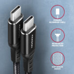 AXAGON Data and charging cable, 1m | BUCM-CM10AB | USB Type C to USB Type C - Image 3