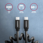 AXAGON Data and charging cable, 1.1 m | BUCM-CM20TB | USB Type C to USB Type C - Image 2