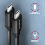 AXAGON Data and charging cable, 1.1 m | BUCM-CM20TB | USB Type C to USB Type C - Image 3