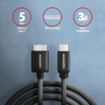 AXAGON Data and power suply cable, 1 m | BUMM3-CM10AB | USB Type C to USB Type Micro-B - Image 2