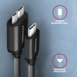 AXAGON Data and power suply cable, 1 m | BUMM3-CM10AB | USB Type C to USB Type Micro-B - Image 3