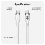 Hyper HyperJuice USB-C Silicone Charging Cable, 1.5 m, White | HJ4011WHGL - Image 6