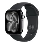 Apple Watch Series 11 GPS 42mm Jet Black Aluminium Case with Black Sport Band - M/L | Apple