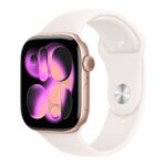 Apple Watch Series 11 GPS + Cellular 46mm Rose Gold Aluminium Case with Light Blush Sport Band - S/M | Apple