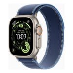 Apple Watch Ultra 3 GPS + Cellular 49mm Natural Titanium Case with Blue/Bright Blue Trail Loop - S/M | Apple