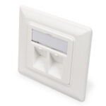 Digitus | Wallplate for Keystone Modules, German type, middle plate 50x50 mm, frame 80x80 mm | DN-93801-1