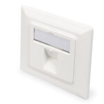 Digitus | Sienas plāksne Keystone moduļiem, vācu tipa, vidējā plāksne 50x50 mm, rāmis 80x80 mm | DN-93811